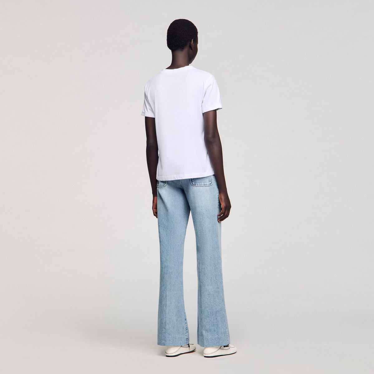 Sandro Cotton T-shirt with embroidery