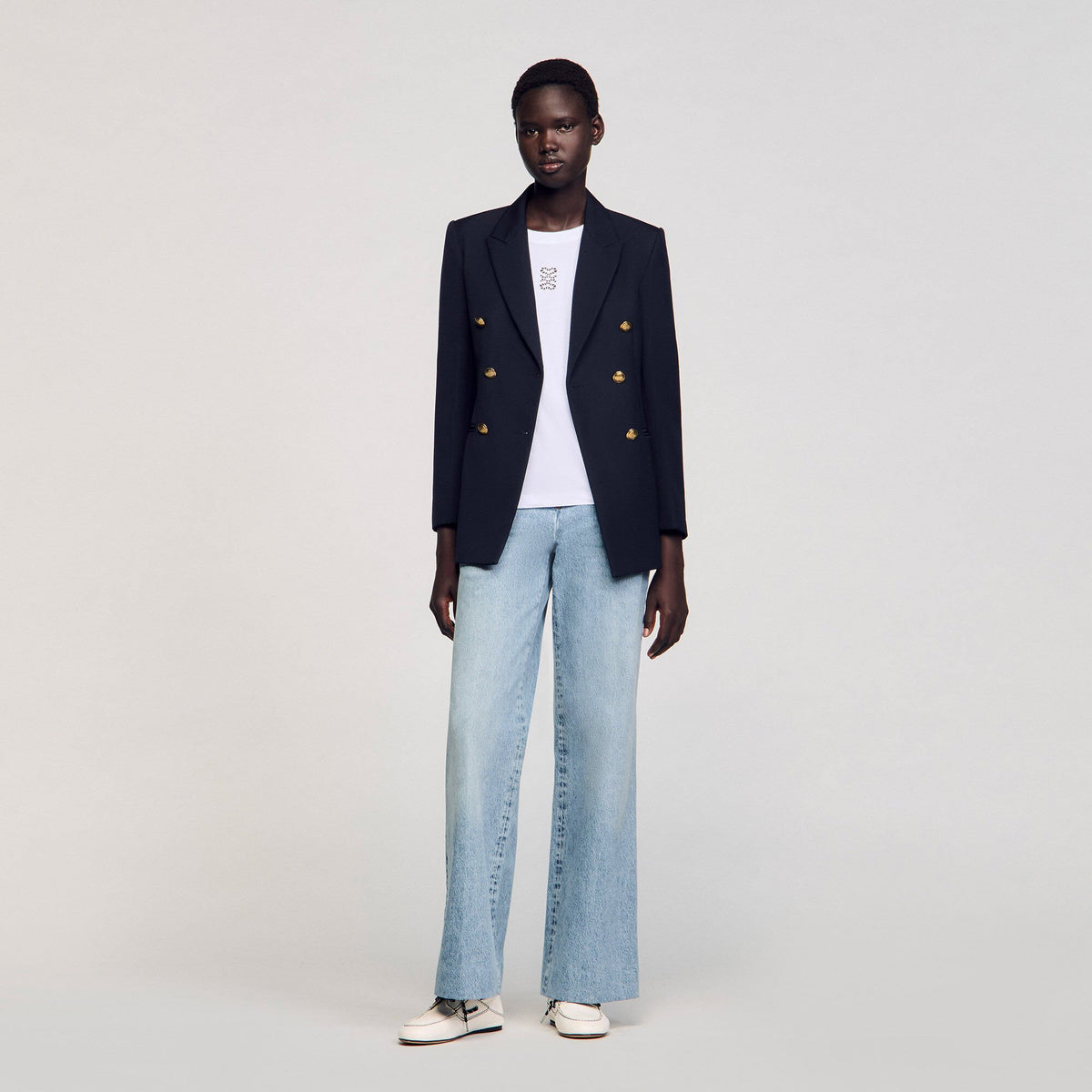 Sandro Cotton T-shirt with embroidery