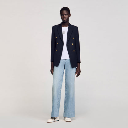 Sandro Cotton T-shirt with embroidery