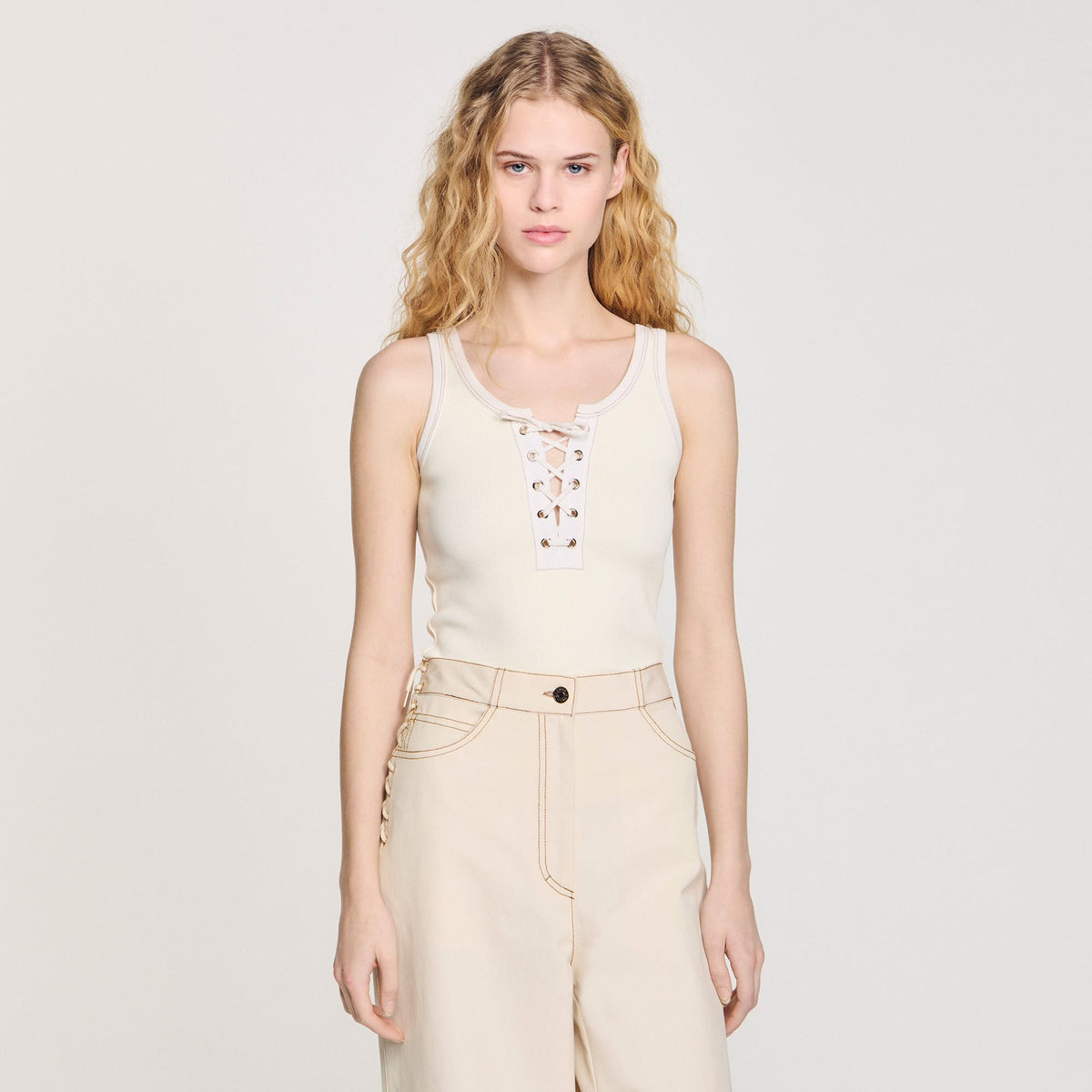 Sandro Lace-up vest top
