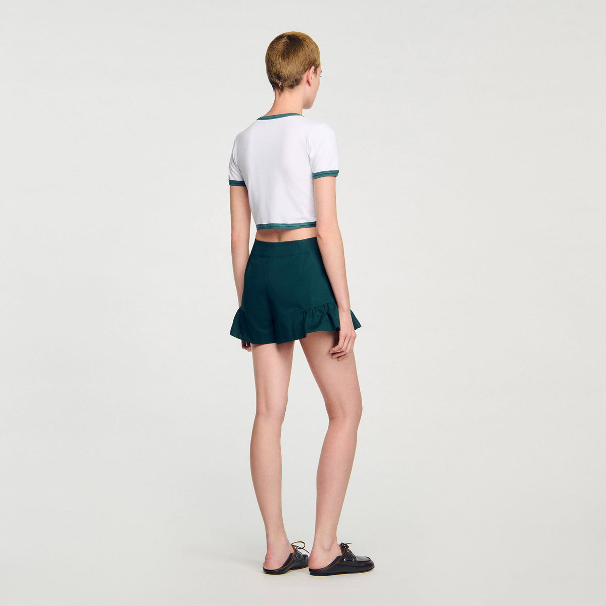 Sandro Two-tone cropped T-shirt