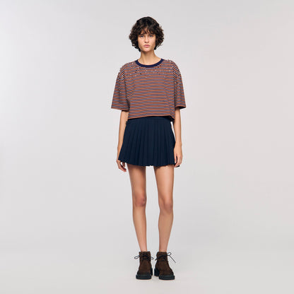 Sandro Striped rhinestone T-shirt