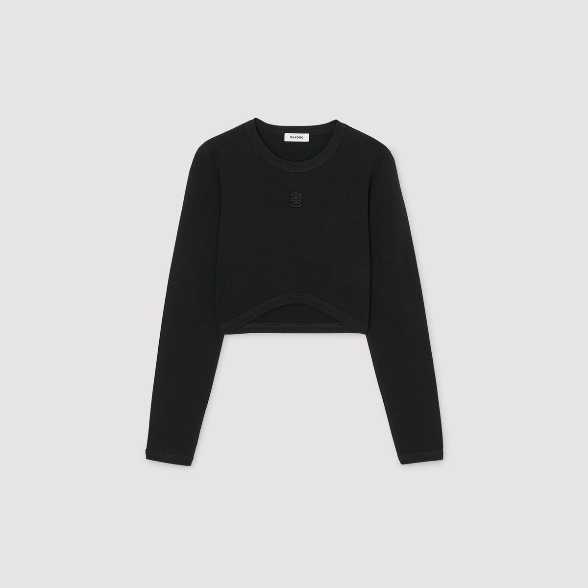 Sandro Cropped embroidered T-shirt