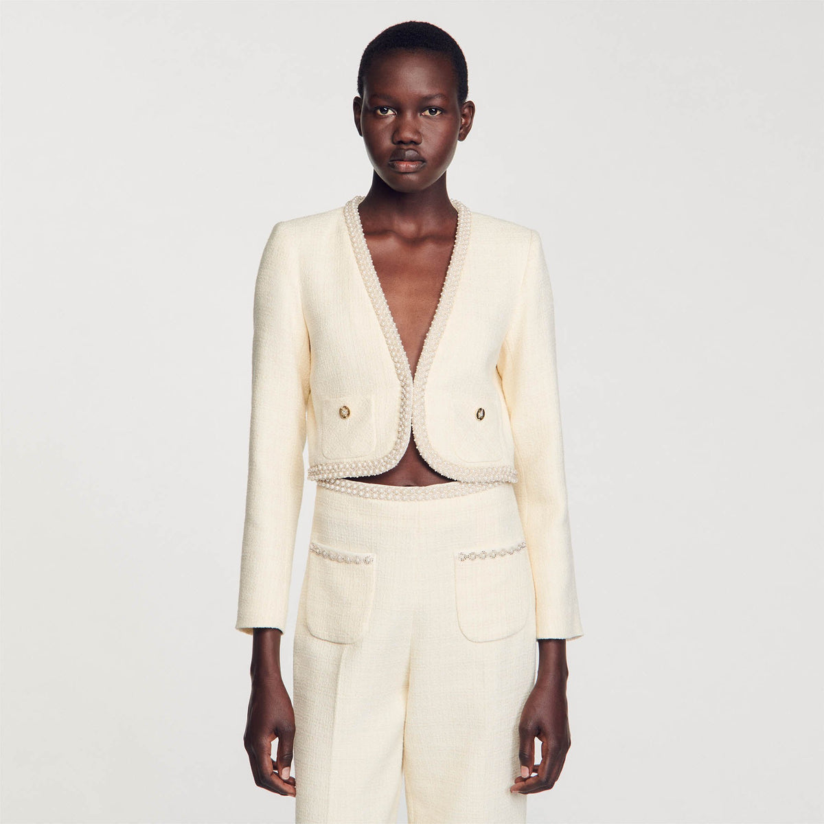 Sandro Cropped tweed jacket
