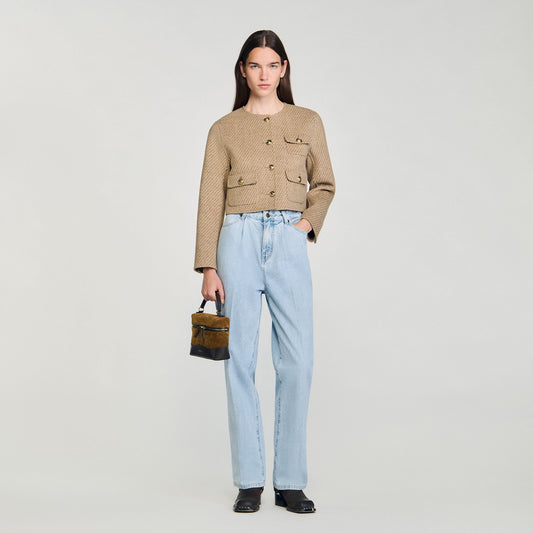 Sandro Cropped button-down jacket
