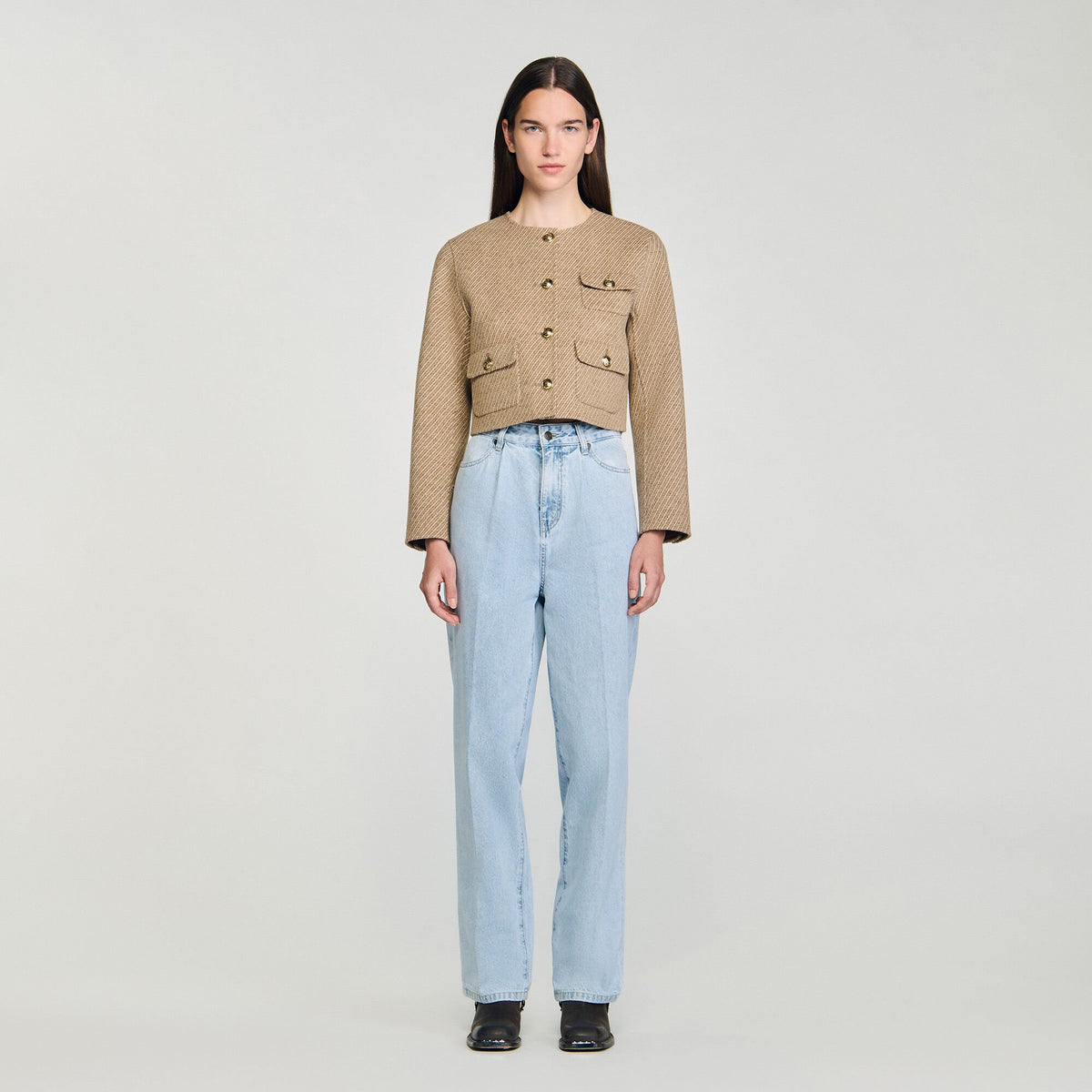 Sandro Cropped button-down jacket