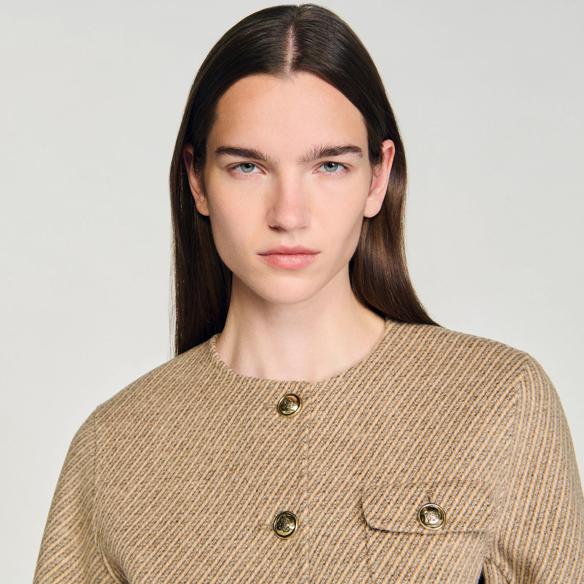 Sandro Cropped button-down jacket