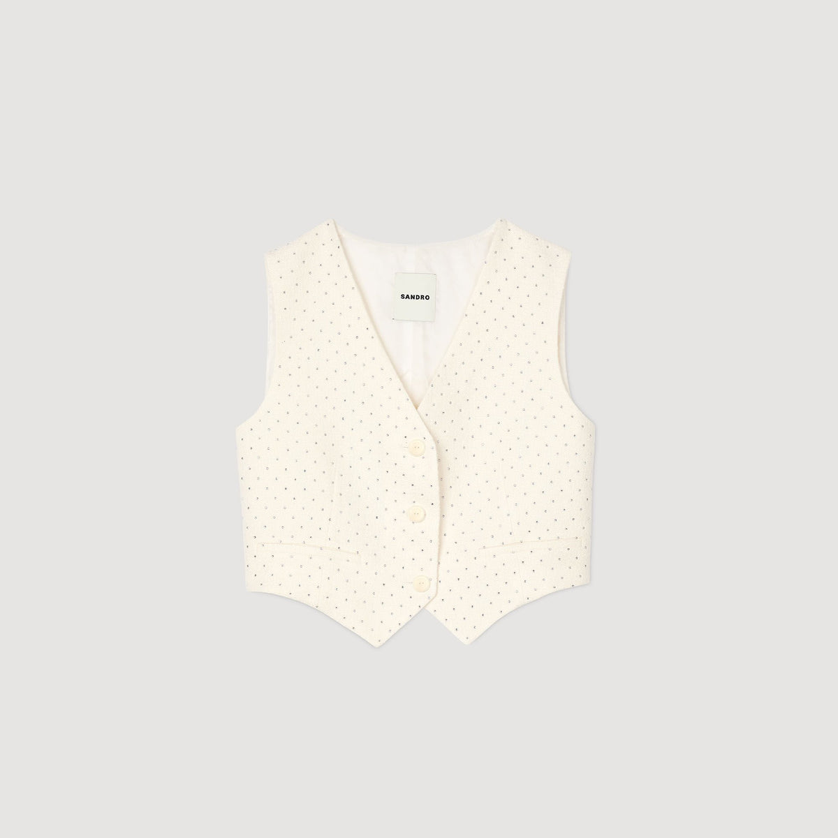 Sandro Rhinestone tweed jacket
