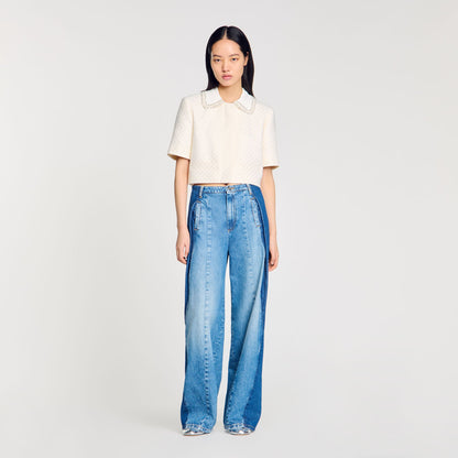 Sandro Short-sleeved rhinestone jacket