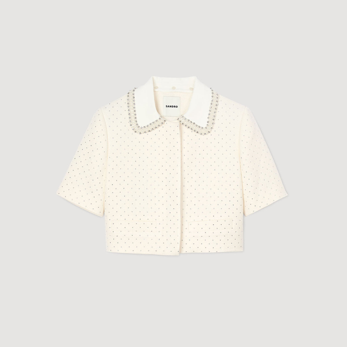 Sandro Short-sleeved rhinestone jacket