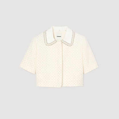 Sandro Short-sleeved rhinestone jacket