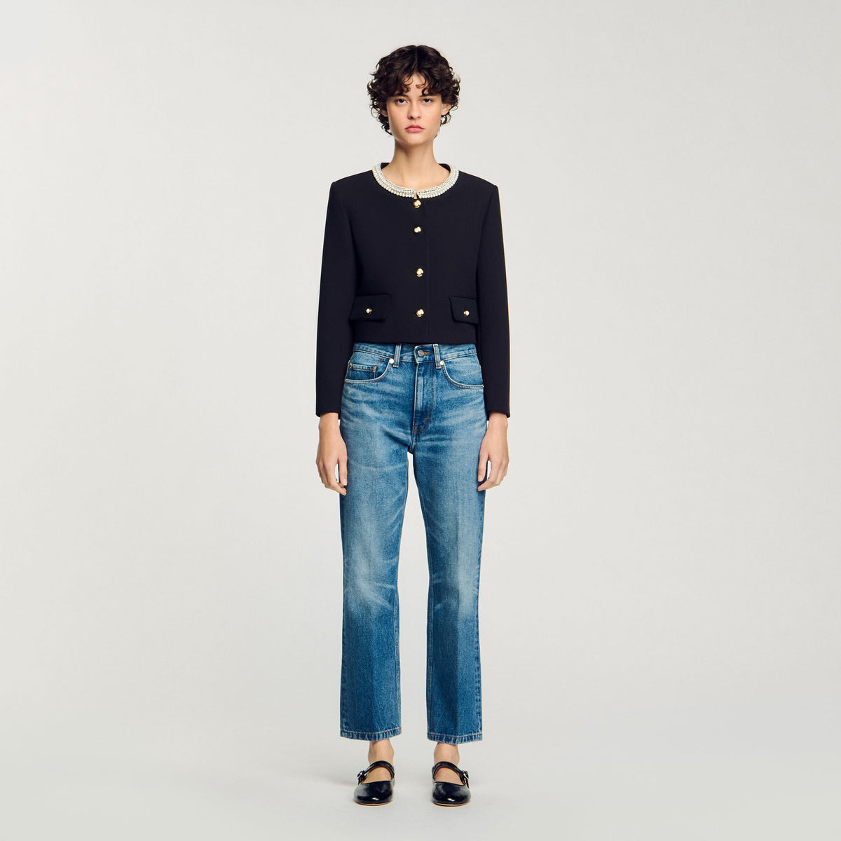 Sandro Jacket with beaded collar