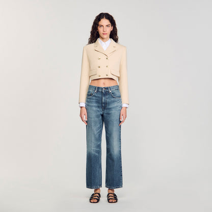 Sandro Cropped buttoned jacket