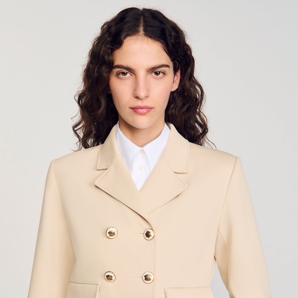 Sandro Cropped buttoned jacket