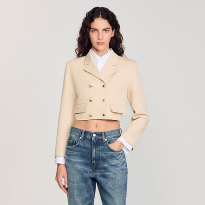 Sandro Cropped buttoned jacket