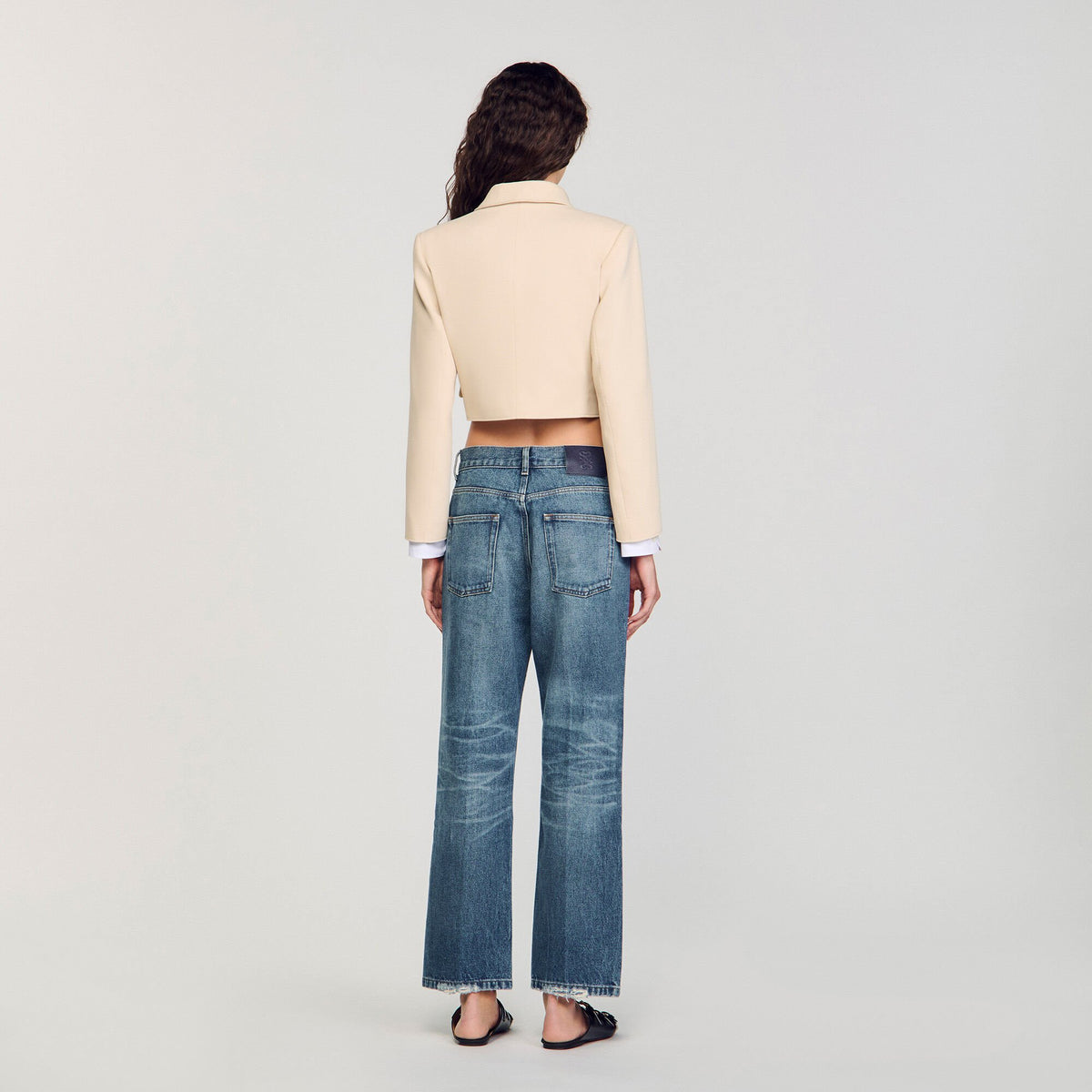 Sandro Cropped buttoned jacket