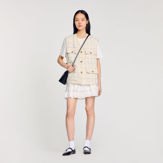 Sandro Sleeveless tweed jacket