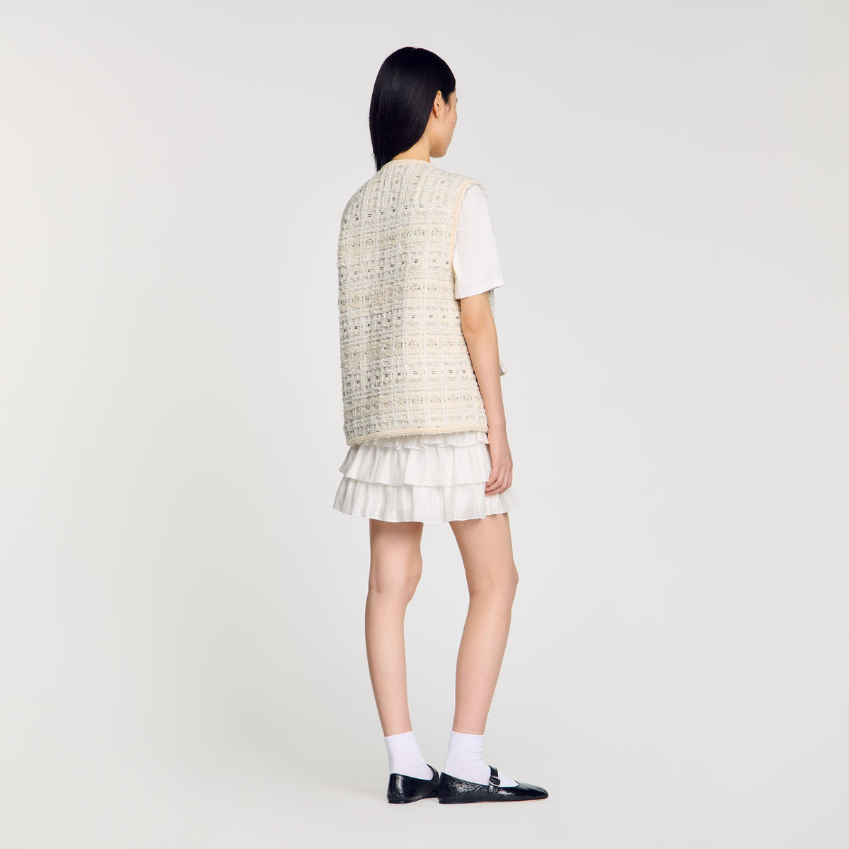 Sandro Sleeveless tweed jacket