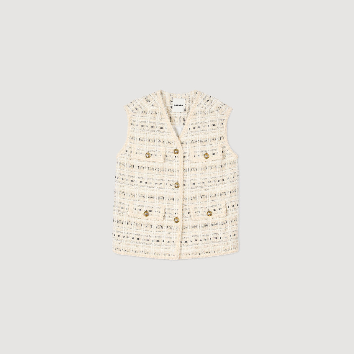 Sandro Sleeveless tweed jacket