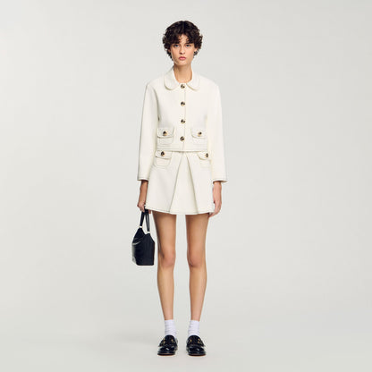 Sandro Peter Pan collar cropped jacket