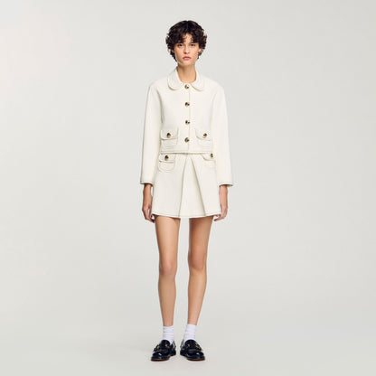 Sandro Peter Pan collar cropped jacket