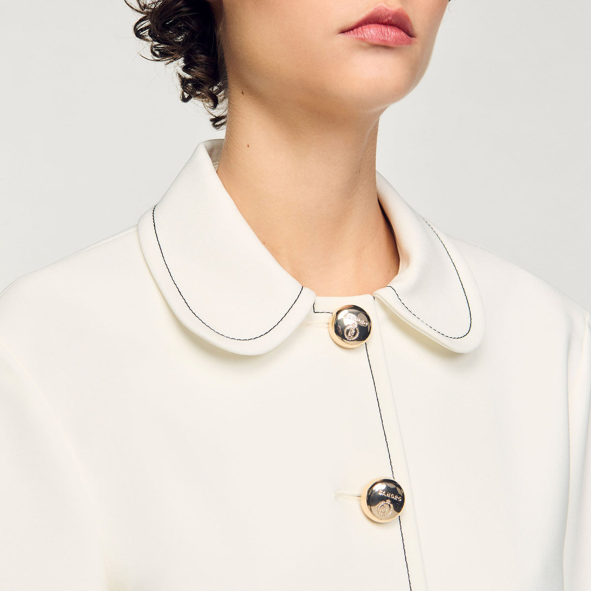 Sandro Peter Pan collar cropped jacket