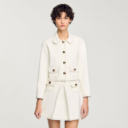 Sandro Peter Pan collar cropped jacket
