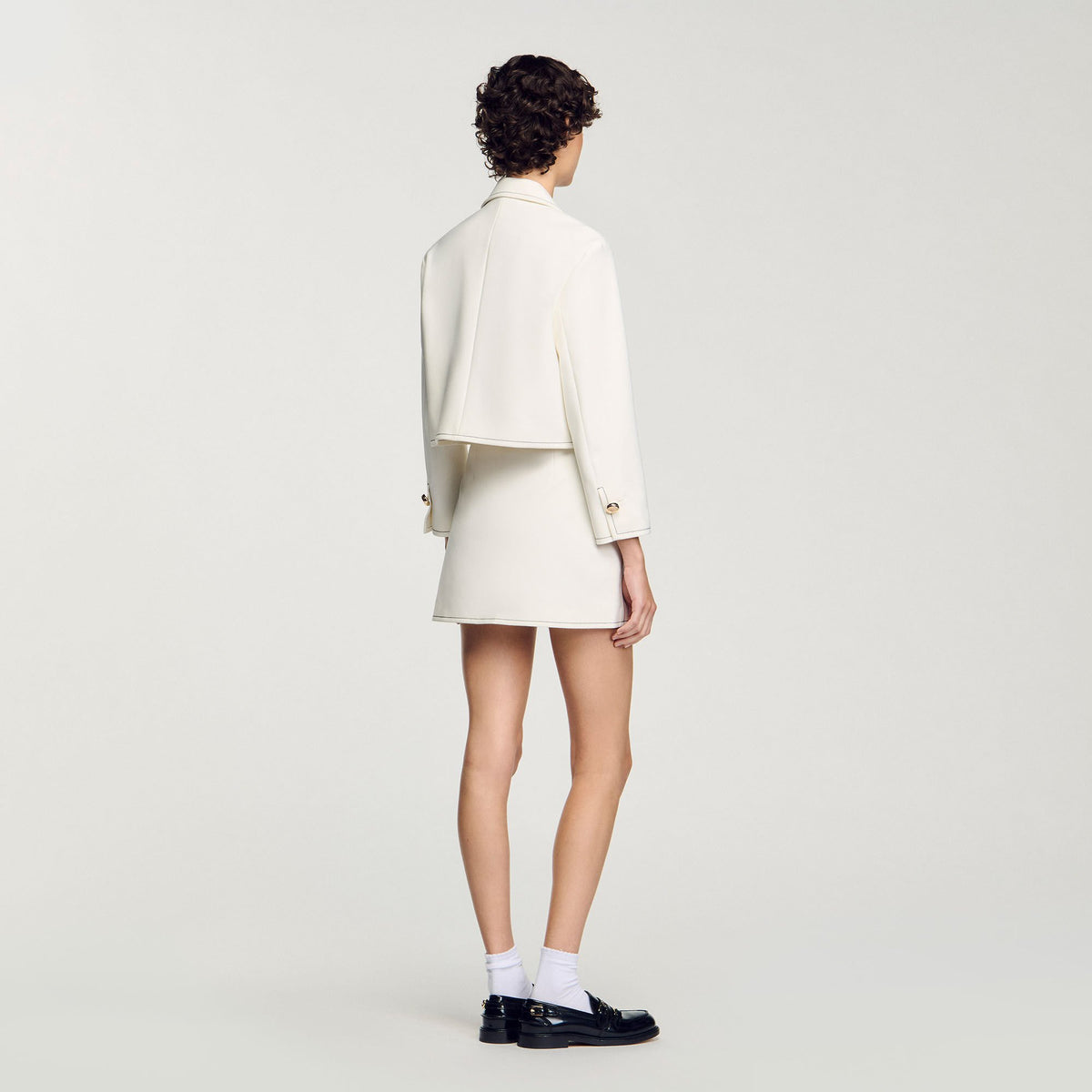 Sandro Peter Pan collar cropped jacket