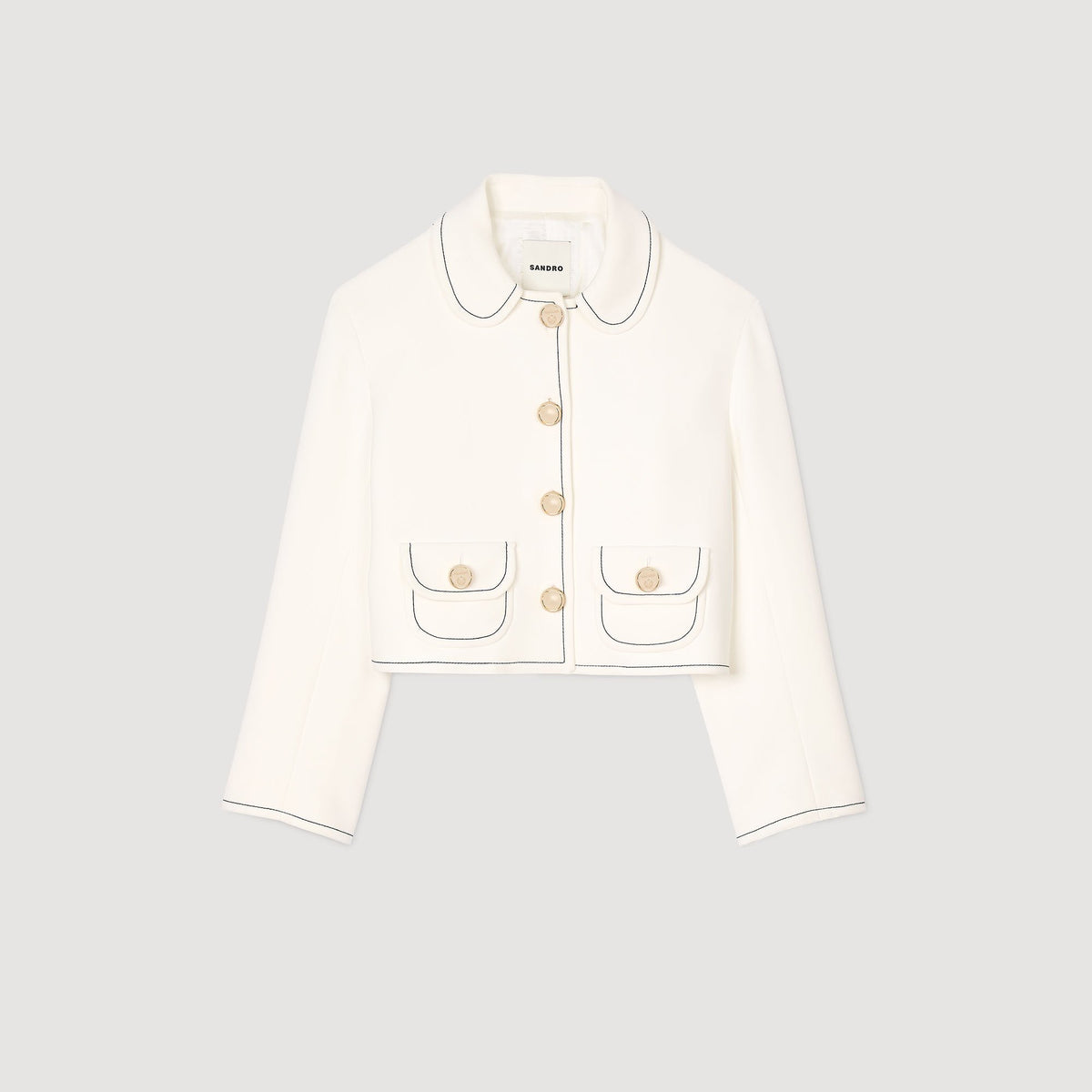 Sandro Peter Pan collar cropped jacket