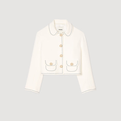 Sandro Peter Pan collar cropped jacket