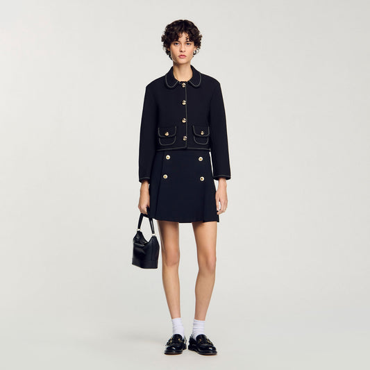 Sandro Peter Pan collar cropped jacket