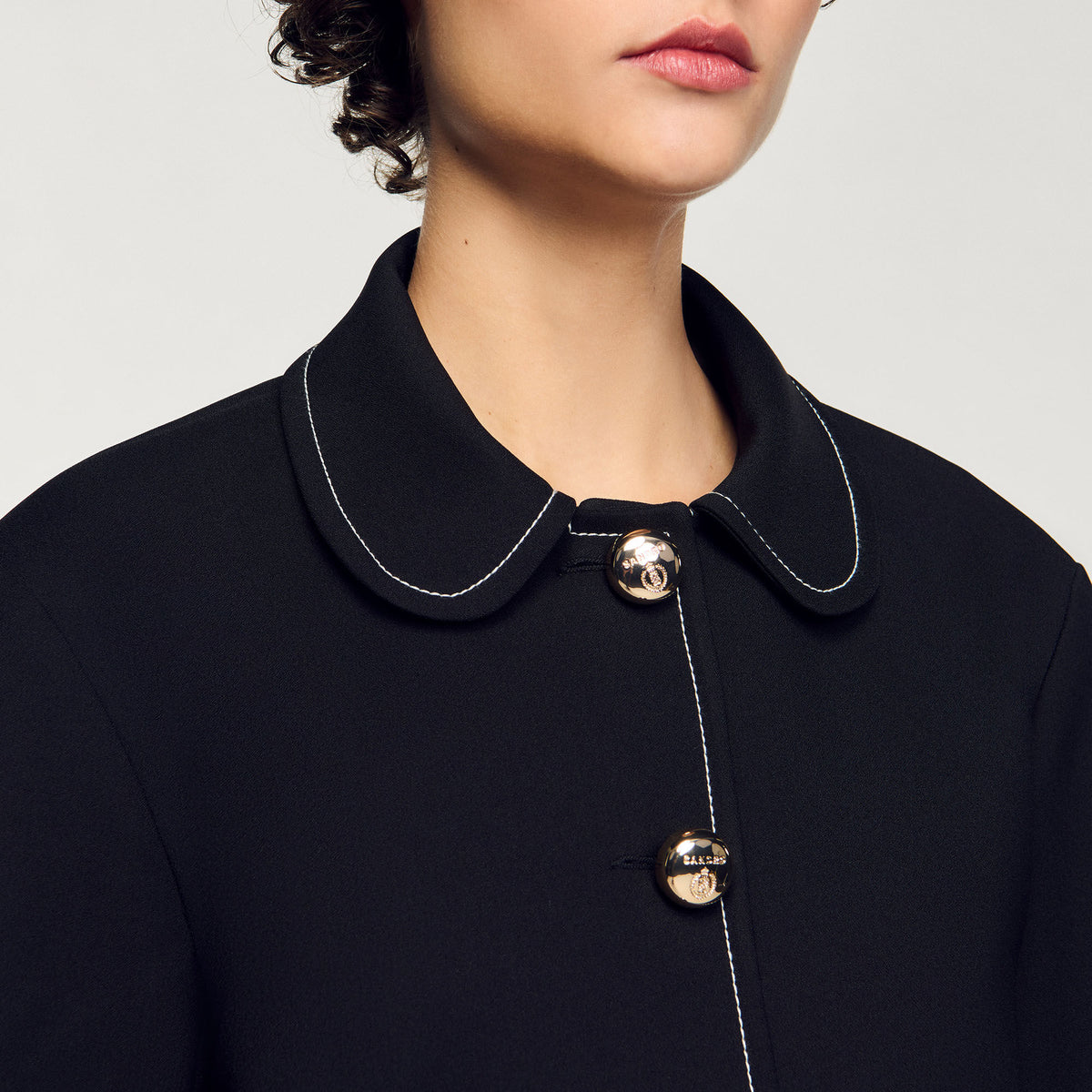 Sandro Peter Pan collar cropped jacket
