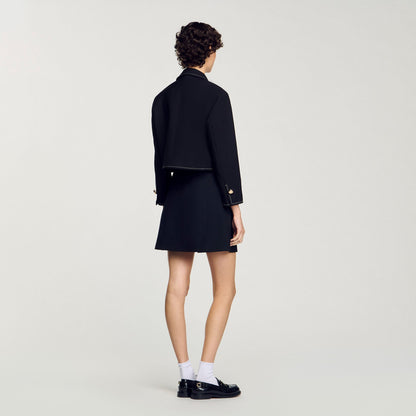 Sandro Peter Pan collar cropped jacket