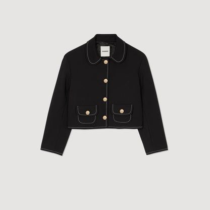 Sandro Peter Pan collar cropped jacket