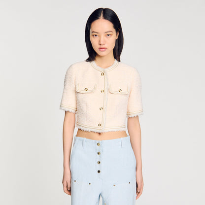 Sandro Short-sleeved tweed jacket