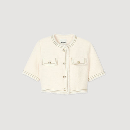 Sandro Short-sleeved tweed jacket