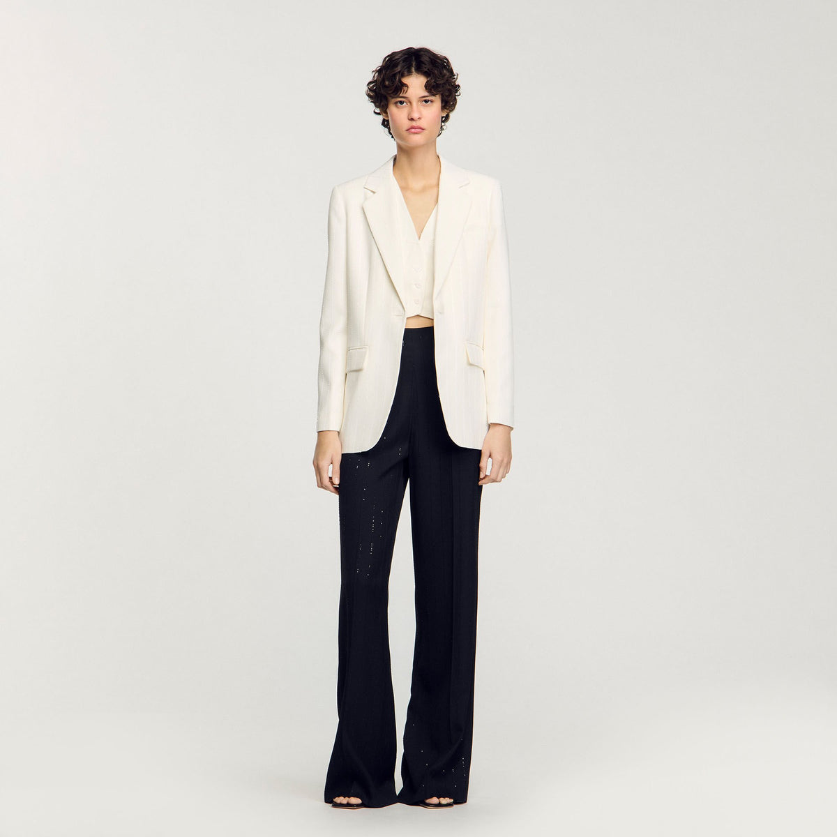 Sandro Sequinned suit jacket