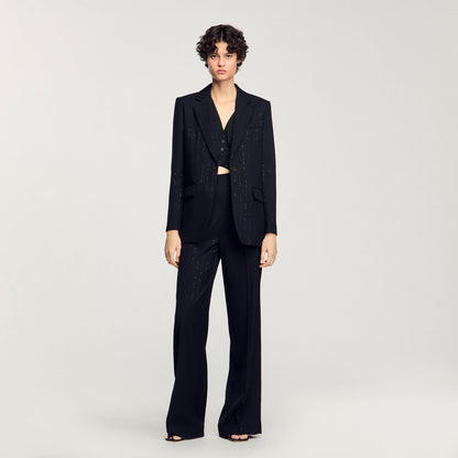 Sandro Sequinned suit jacket