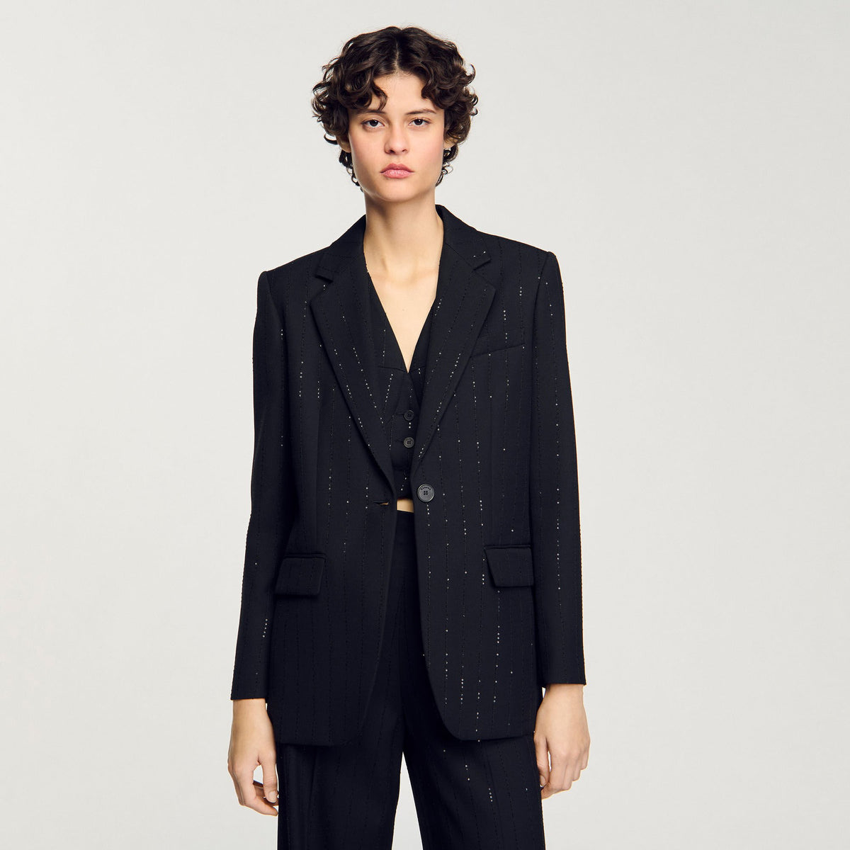 Sandro Sequinned suit jacket