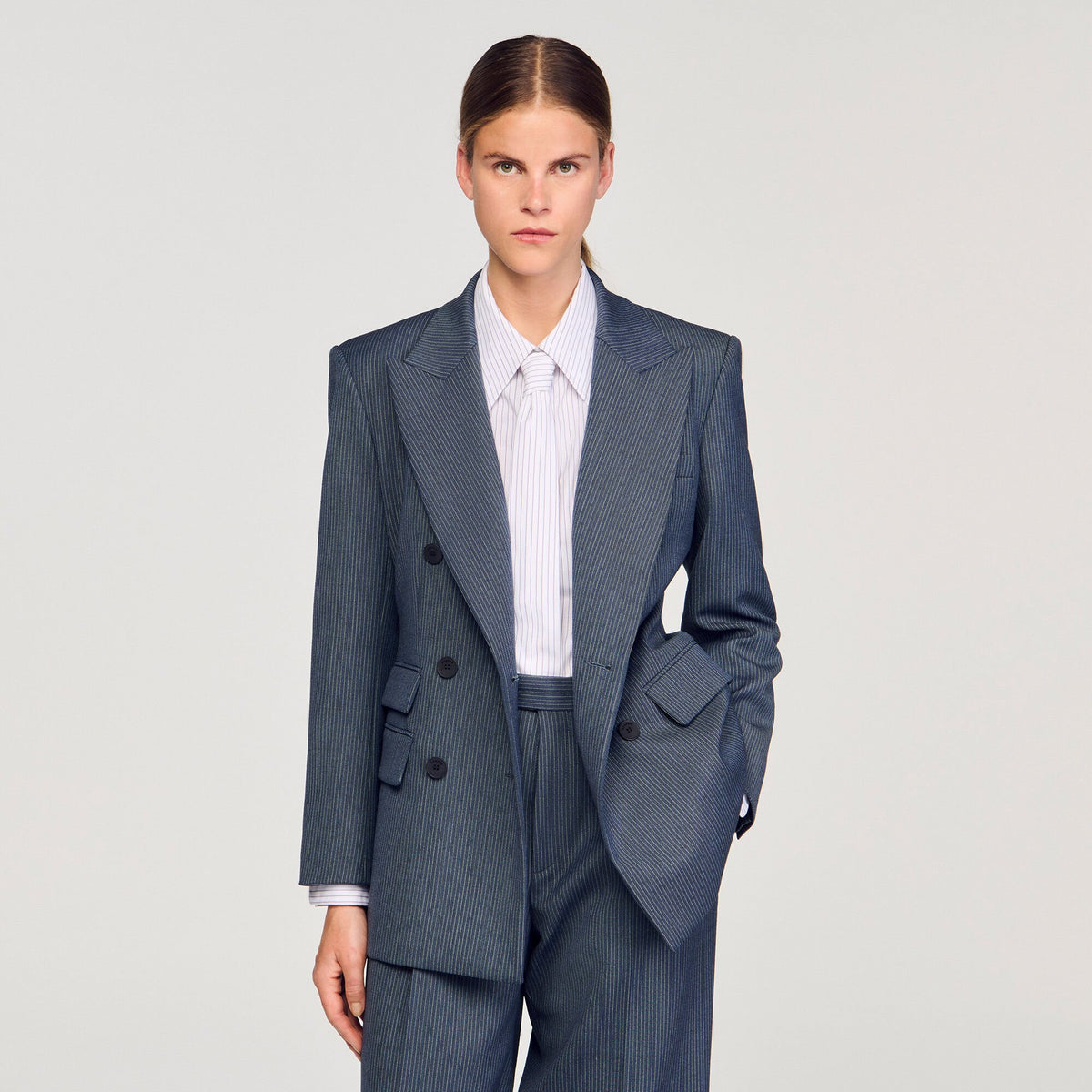 Sandro Striped tailored jacket