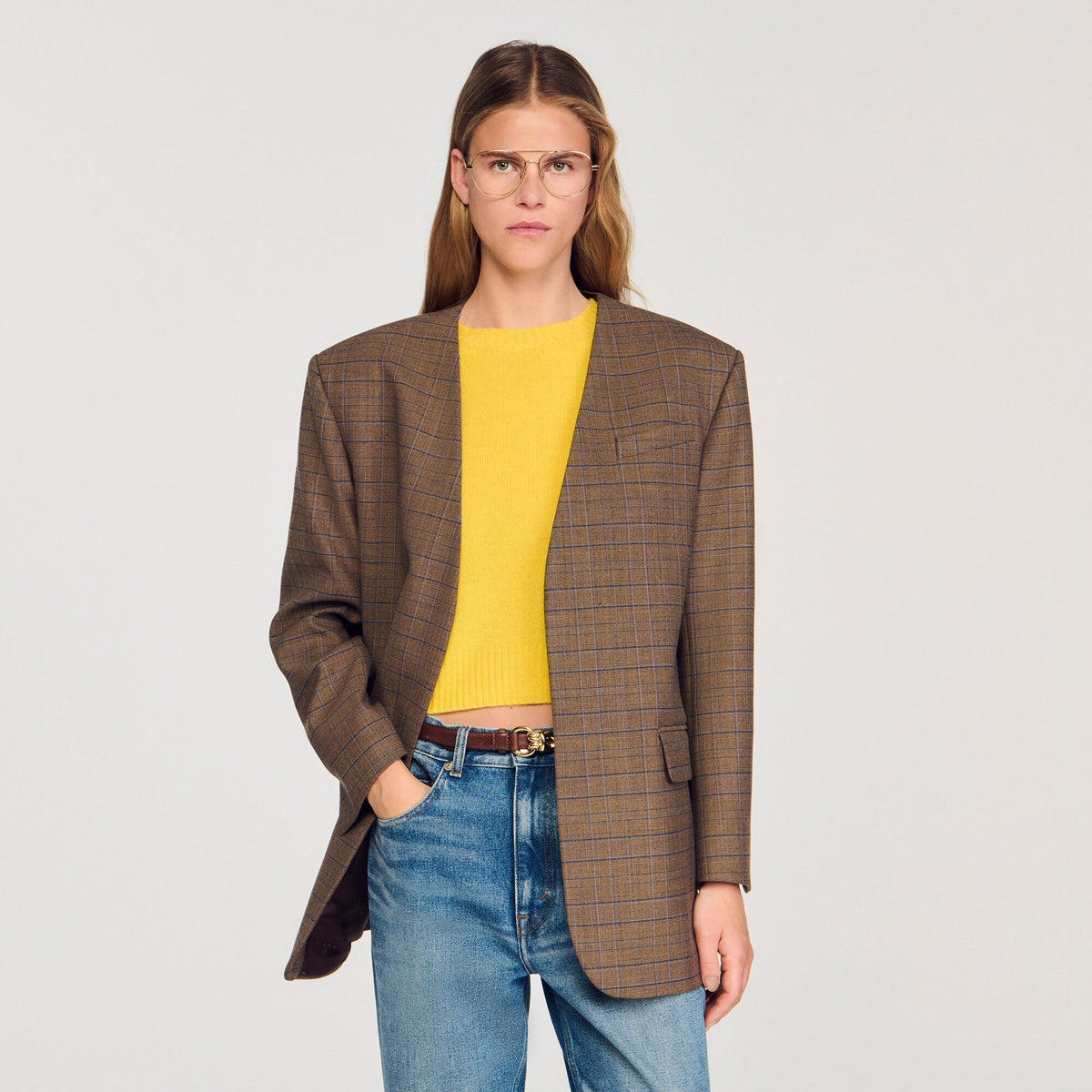 Sandro Oversized checked jacket