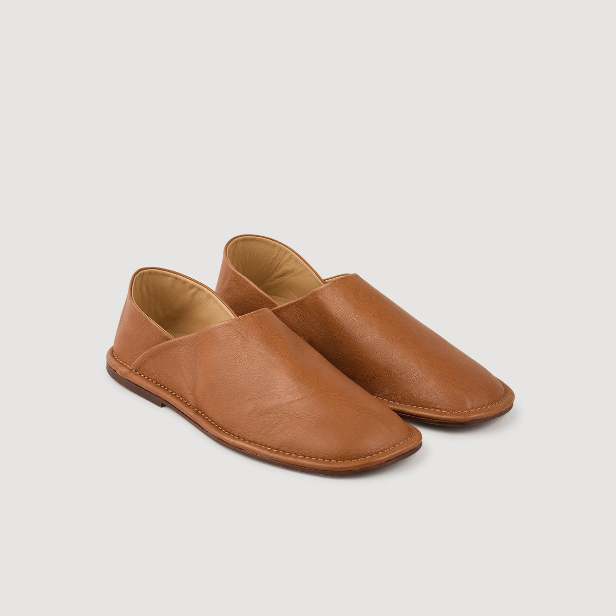 Sandro Grained leather slippers