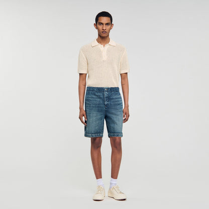 Sandro Elasticated denim shorts