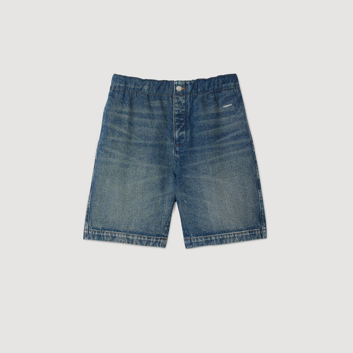 Sandro Elasticated denim shorts