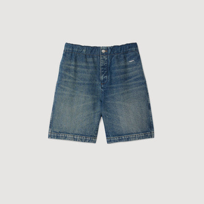 Sandro Elasticated denim shorts