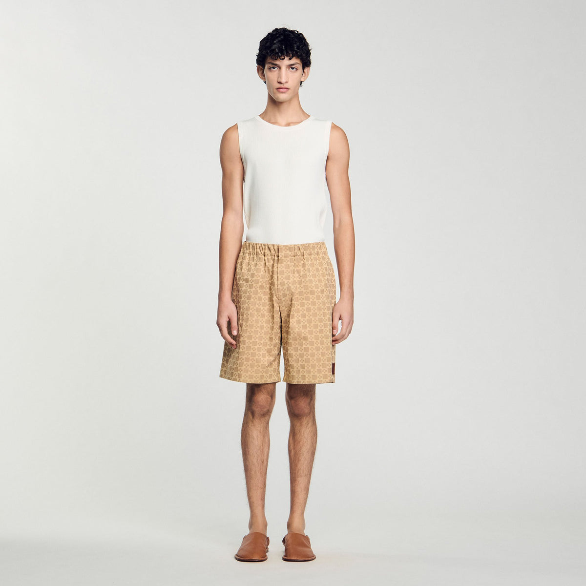 Sandro Square Cross jacquard shorts