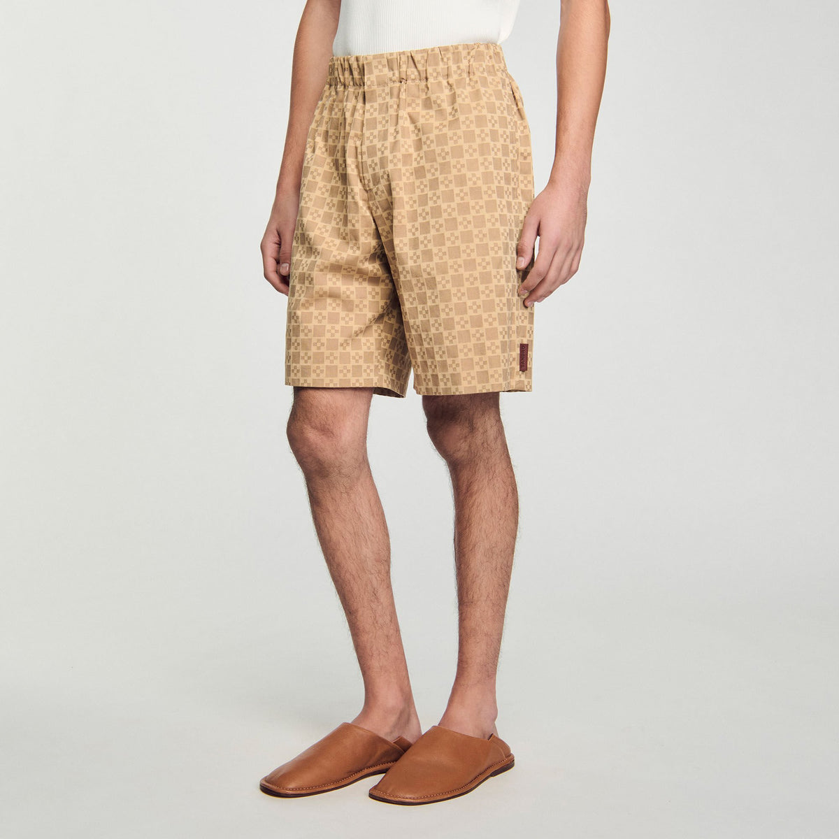 Sandro Square Cross jacquard shorts