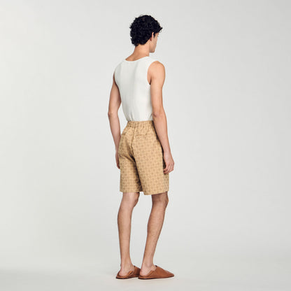 Sandro Square Cross jacquard shorts