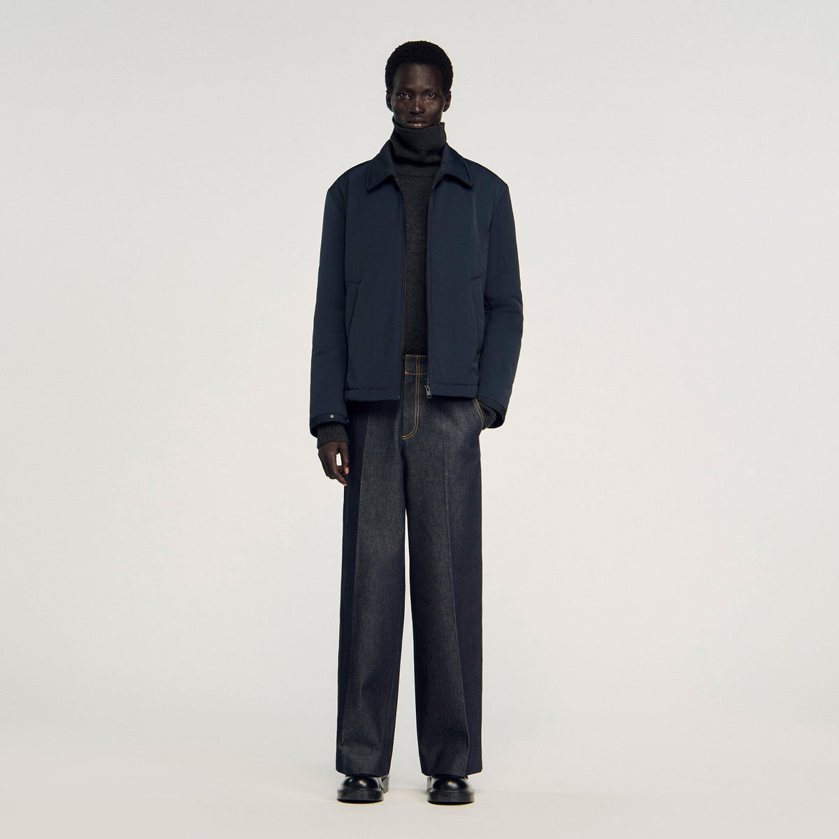 Sandro Quilted zip-up jacket