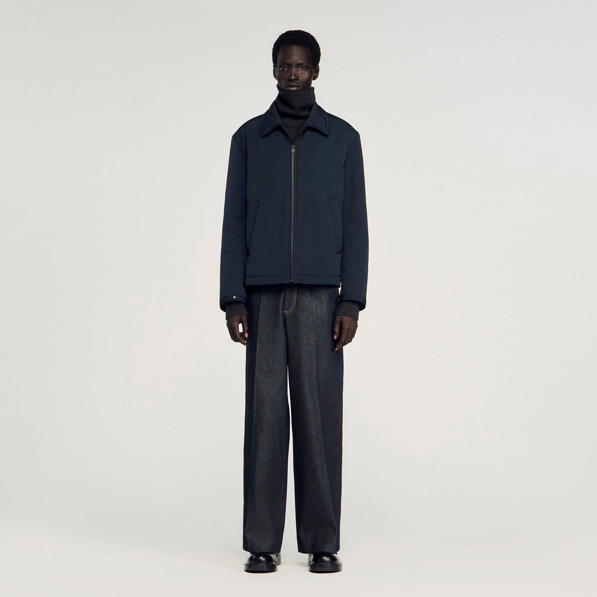 Sandro Quilted zip-up jacket